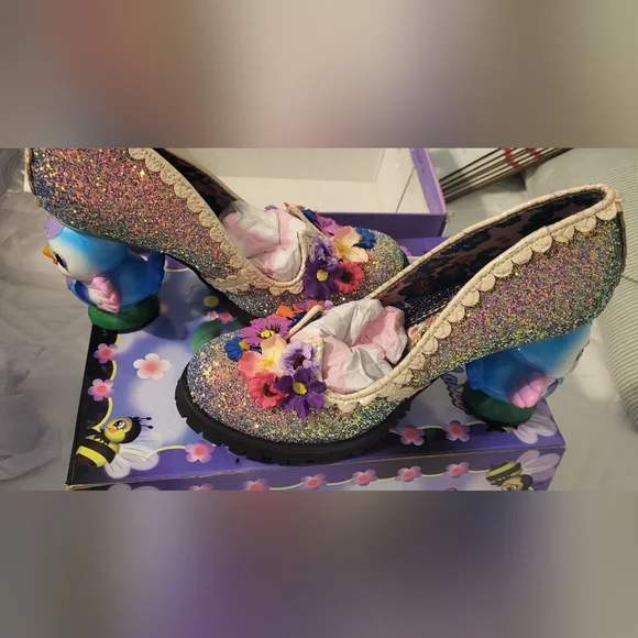 Irregular Choice Bird Heels, Dress Shoes With Flowers Size 41 - Picture 2 of 4